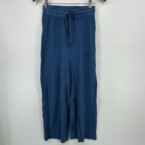 Brixton Women's Grove Crop Pant Size Small Blue Textured 24X22 Boho Wide Legs